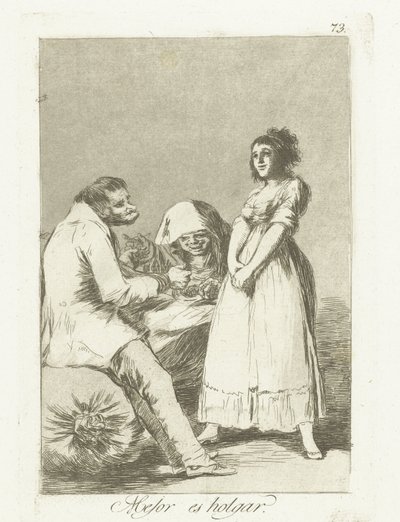 怠惰なほうがいい Mejor es holgar (オブジェクトのタイトル) ロス・カプリチョス（シリーズタイトル） 作： Francisco de Goya