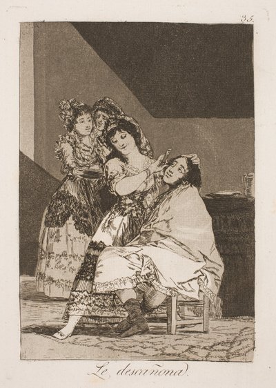 彼女は彼の皮をむく 作： Francisco de Goya