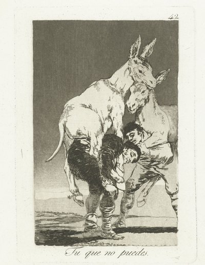 もうできないあなた Tu que no puedes (オブジェクトのタイトル) ロス・カプリチョス（シリーズタイトル） 作： Francisco de Goya