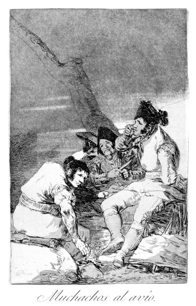 1799年の準備をしている若者 作： Francisco de Goya