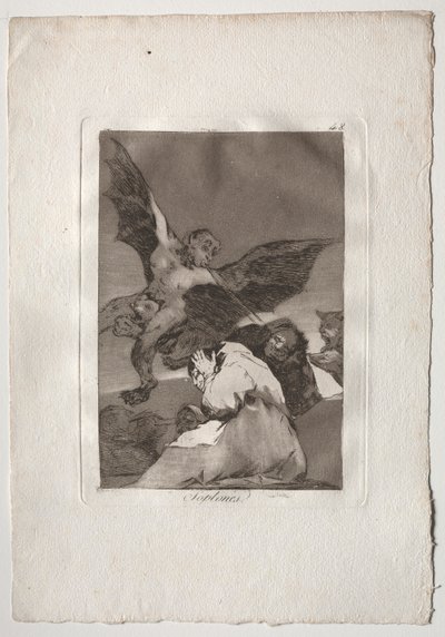 Ochenta Caprichos: Tale-Bearers-Blasts of Wind 作： Francisco de Goya