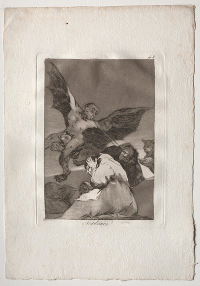 Ochenta Caprichos：Tale-Bearers-Blasts of Wind、1793-1798 作： Francisco de Goya