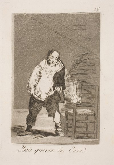 そして彼らは彼の家を燃やします 作： Francisco de Goya