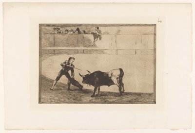 Pedro Romera Martínez doodt een stier 立っている雄牛を殺すペドロ・ロメロ Stierengevechten (シリーズタイトル) La Taureamachie (シリーズタイトル) 闘牛（シリーズタイトル） 作： Francisco de Goya