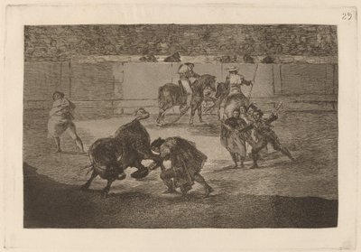 Pepe Illo が雄牛に切り込みを入れる (Pepe Illo Making the Pass of the "Corte") 作： Francisco de Goya