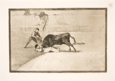 マドリッドのアリーナでペペ イッロの不運な死 作： Francisco de Goya