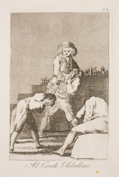パラタイン伯爵。 いんちきとしてのウルキホ外相 作： Francisco de Goya