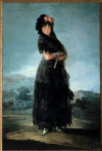 サンタ・クルス侯爵夫人マリアナ・ヴァルトシュタイン（1763-1808）の身長の肖像 フランシスコ・デ・ゴヤ（1746-1828）の絵画 18世紀の太陽。1,42x0,97 m 作： Francisco de Goya