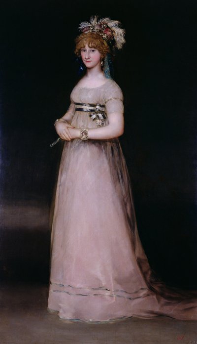 マリアテレジアデブルボンイヴァラブリガの肖像画、コンデサデチンチョン、1801年頃 作： Francisco de Goya