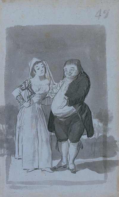売春婦は脂肪を誘惑する、醜い男の直腸、1796-97年。 作： Francisco de Goya