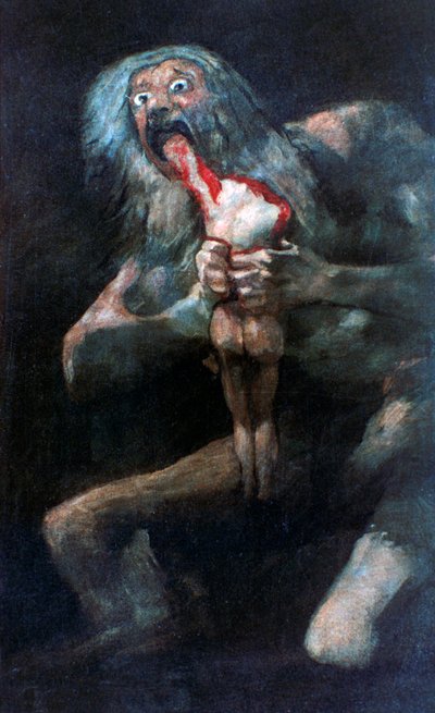 土星は彼の子供、1821-1823の1つをむさぼり食う 作： Francisco de Goya