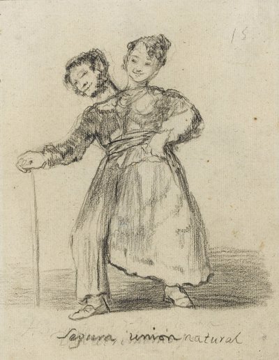 Segura Union Natural、1819-28（紙に黒いチョーク） 作： Francisco de Goya