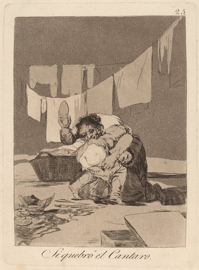 私がピッチャーを壊した場合（はい、彼はポットを壊しました） 作： Francisco de Goya