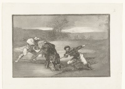 徒歩での牛狩り Otro modo de cazar a pie 闘牛（シリーズタイトル） ラ・タウロマキア（シリーズタイトル） 作： Francisco de Goya