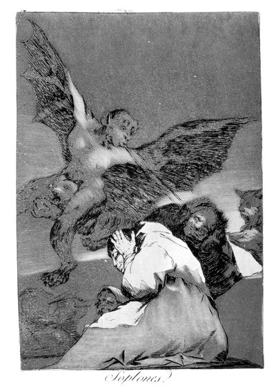 それを飲み込む、犬、1799 作： Francisco de Goya