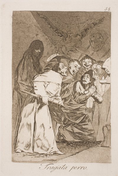 それを取ってください、あなたの犬！ 作： Francisco de Goya