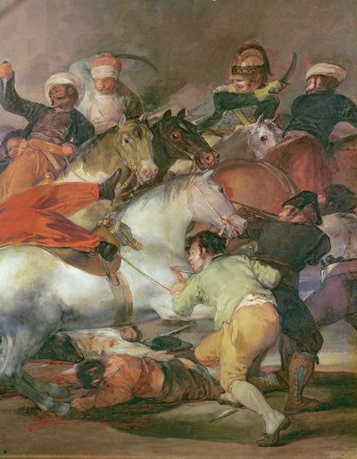 1808年5月2日、マドリードまたは右下のマメルークの戦いの詳細、1814油彩 作： Francisco de Goya