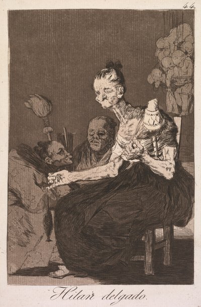 カプリス：彼らは細かくスピンするカプリコス：ハイランデルガード、1799年。 作： Francisco de Goya