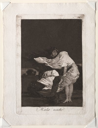 カプリコス：悪い夜、1799年。 作： Francisco de Goya