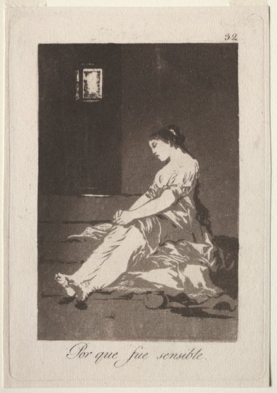 カプリコス：彼女は敏感だったので、1799年。 作： Francisco de Goya