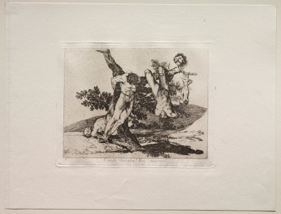 戦争の恐怖：英雄的な偉業！死んだ男と！ 作： Francisco de Goya