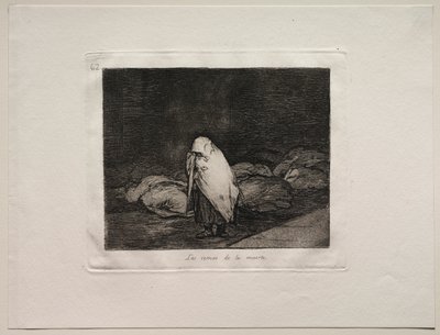戦争の恐怖: 死の床 作： Francisco de Goya