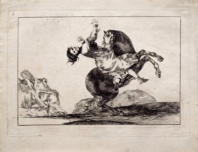 シリーズLos Disparates Follies、1815-1819からの外転筋 作： Francisco de Goya