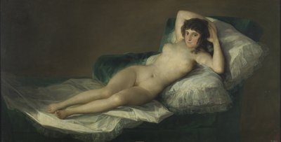 裸のマジャ、c。 1797-1800 作： Francisco de Goya