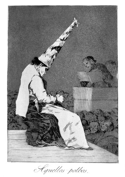ほこりのそれらの細片、ペリコは不自由、1799 作： Francisco de Goya