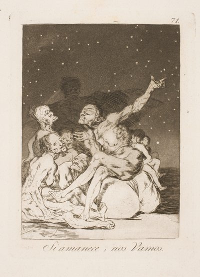 夜明けに出発しなければならない 作： Francisco de Goya
