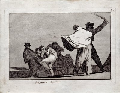 1815〜1819年のLos Disparates Folliesシリーズのよく知られているFolly 作： Francisco de Goya