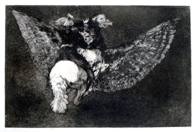 翼のあるナンセンス、1819-1823 作： Francisco de Goya