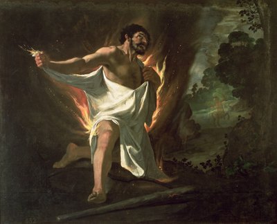 ヘラクレスが燃えるローブを引き裂く、1634年頃 作： Francisco de Zurbaran