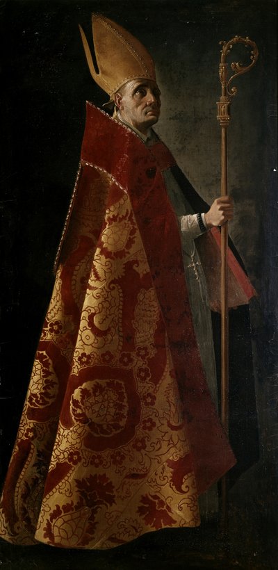 セビリアのサン・パブロ・エル・レアルのための絵画：サン・アンブロージョ 作： Francisco de Zurbaran