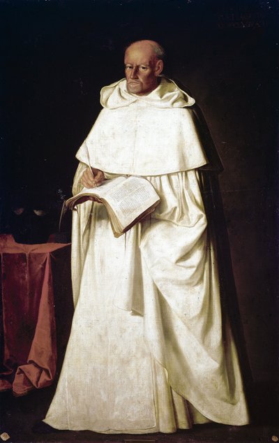 セビリアのメルセッド・カルサダ図書館のための絵画：エルナンド・デ・サンティアゴ修道士 作： Francisco de Zurbaran