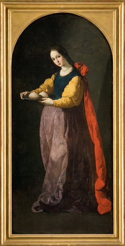 セントアガサ、1630年から1635年の間に 作： Francisco de Zurbaran