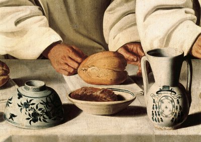 フランシスコ・デ・ズルバランが描いた「聖ユーグ」の細部 作： Francisco de Zurbaran