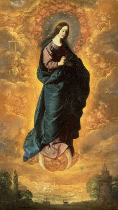 無原罪懐胎（キャンバスに油彩） 作： Francisco de Zurbaran