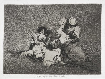 女性は、シリーズ「戦争の災害」（ロスデサストレスd）から勇気を与えます（Las mugeres dan valor）... 作： Francisco de Goya