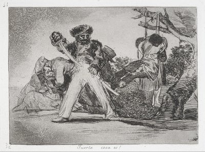 これは多すぎる！ （強いことです！）シリーズ「戦争の災害」から... 作： Francisco de Goya