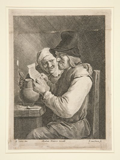 手紙を読むカップル 作： Franciscus van der Steen