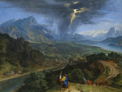 稲妻のある山の風景 1675年頃 油彩・カンヴァス 作： Francisque Millet