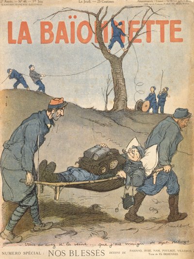 「Our Wounded」、「La Baionette」誌の表紙 作： Francisque Poulbot