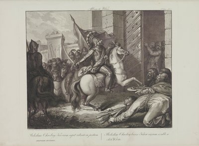 フランチェスコのスムグレヴィチ (1745-1807) によるキエフへの勇者ボレスワフの入国。 リトグラフ、18 世紀後半.. 個人蔵 作： Franciszek Smuglewicz