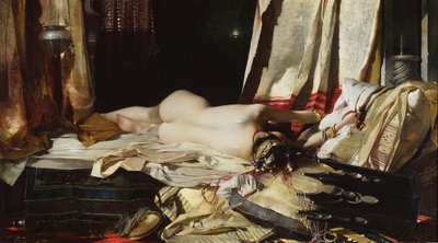 "At the Order of the Padishah" (パディーシャの勲章で) ペルシャの支配者に提出されたハレムの若い女性（オリエンタリズム） 絵画：Franciszek Zmurko (1859-1910) 作： Franciszek Zmurko