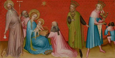 聖アンソニーアボットとマギの礼拝、1400年頃 作： Franco Flemish School