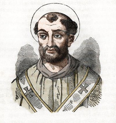 Antiguidade: representação do Papa Fabiano (Fabian ou Fabian ou Fabianus) (236-250) Desenho de “Mistério do Vaticano” de Franco Mistrali 作： Franco Mistrali