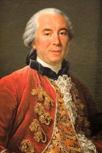 ブッフォン伯爵の肖像、キャンバスに油彩 作： Francois Hubert Drouais