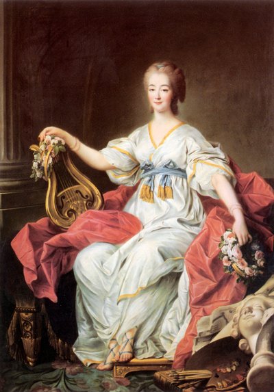 伯爵夫人ジャンヌ (ベキュ) デュ バリーの肖像 作： Francois Hubert Drouais