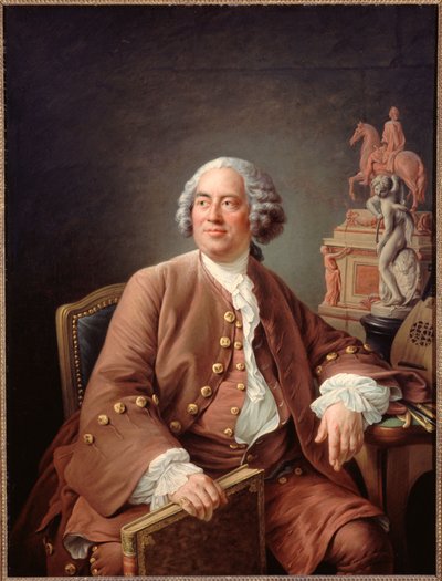 彫刻家エドム・ブシャードン（1698-1762）の肖像 1758年頃（油彩・カンヴァス） 作： Francois Hubert Drouais